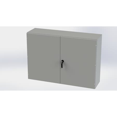 Saginaw Control & Engineering 3 Point Latch with Padlock Handle Electrical Enclosures, 42 in H, 16 in D, 60 in W, NEMA 3R, 12, 13 SCE-426016WFALP